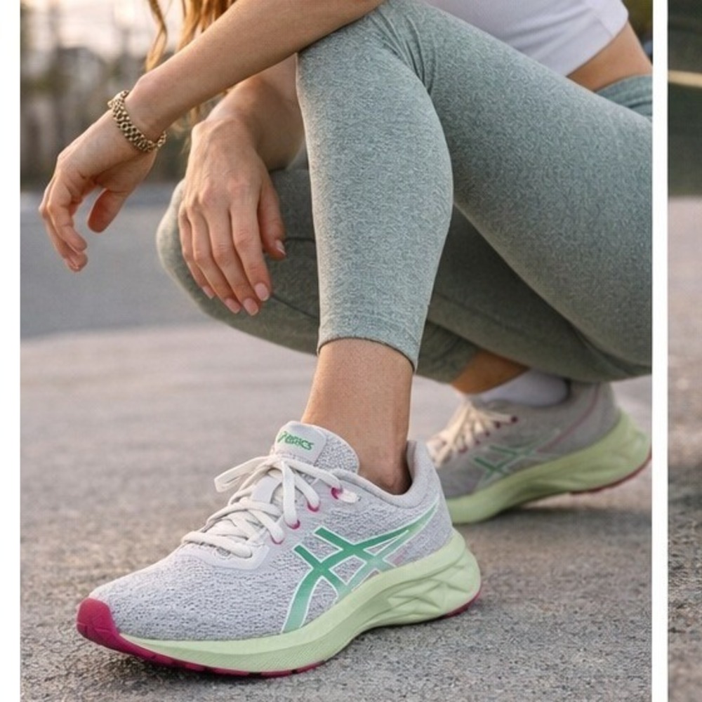 ASICS Versablast 3 Running Shoes Womens 7.5 White Lime Pink 1012B179 Athletic